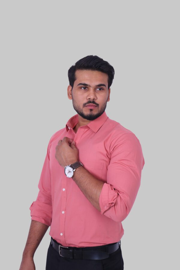 Plain Solid Pink Cotton Shirt